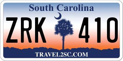 SC license plate ZRK410