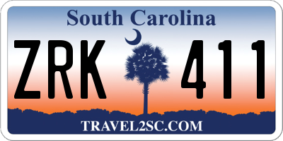 SC license plate ZRK411