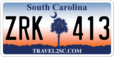SC license plate ZRK413