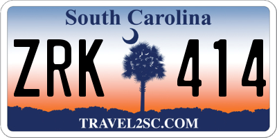 SC license plate ZRK414