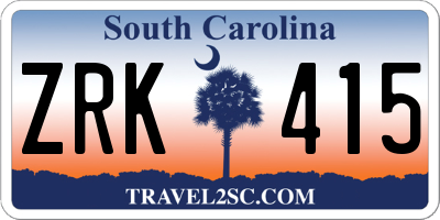 SC license plate ZRK415