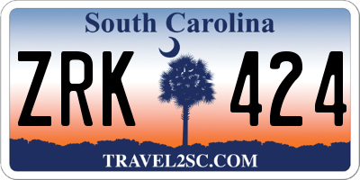 SC license plate ZRK424