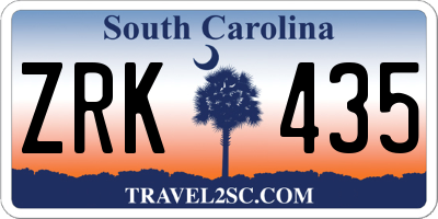 SC license plate ZRK435