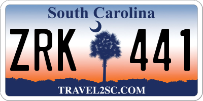 SC license plate ZRK441