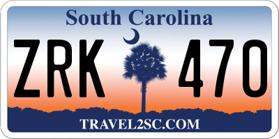 SC license plate ZRK470