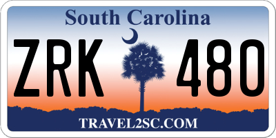 SC license plate ZRK480