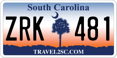 SC license plate ZRK481