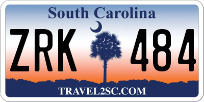 SC license plate ZRK484