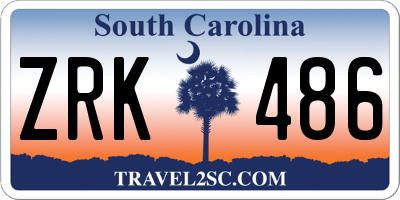 SC license plate ZRK486