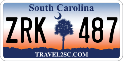 SC license plate ZRK487