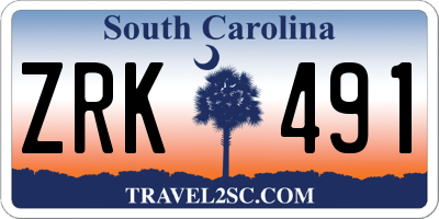 SC license plate ZRK491