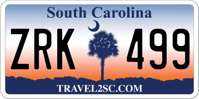 SC license plate ZRK499