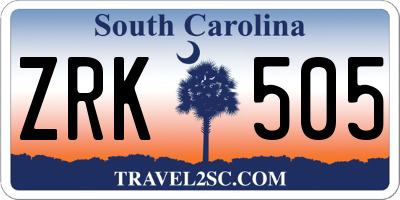 SC license plate ZRK505