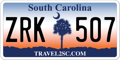 SC license plate ZRK507