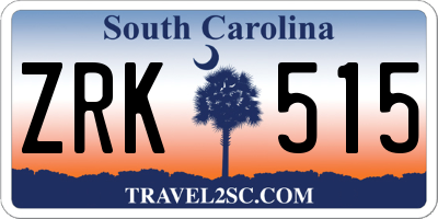 SC license plate ZRK515