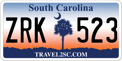 SC license plate ZRK523