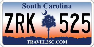 SC license plate ZRK525