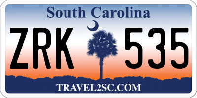 SC license plate ZRK535