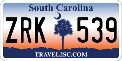 SC license plate ZRK539