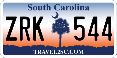 SC license plate ZRK544