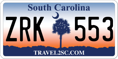 SC license plate ZRK553