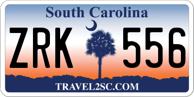 SC license plate ZRK556