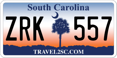 SC license plate ZRK557