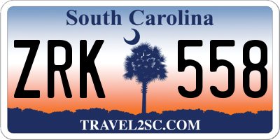 SC license plate ZRK558