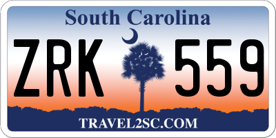 SC license plate ZRK559