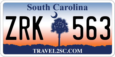 SC license plate ZRK563