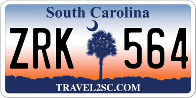 SC license plate ZRK564