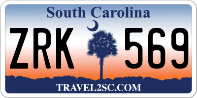 SC license plate ZRK569