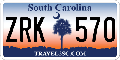 SC license plate ZRK570