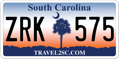 SC license plate ZRK575