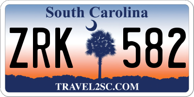 SC license plate ZRK582