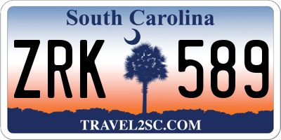 SC license plate ZRK589
