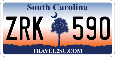 SC license plate ZRK590