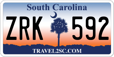 SC license plate ZRK592