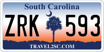 SC license plate ZRK593