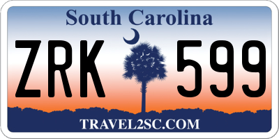 SC license plate ZRK599