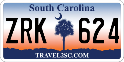 SC license plate ZRK624