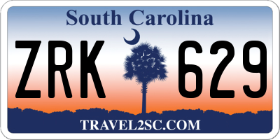 SC license plate ZRK629