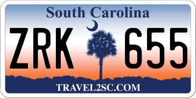 SC license plate ZRK655