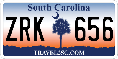SC license plate ZRK656