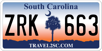 SC license plate ZRK663