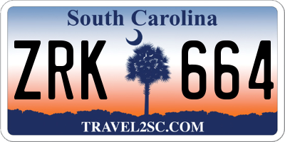 SC license plate ZRK664