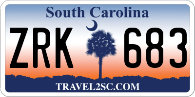 SC license plate ZRK683