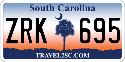 SC license plate ZRK695