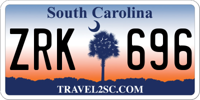 SC license plate ZRK696