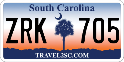SC license plate ZRK705